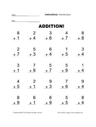 Free Printable 1st Grade Math Worksheets