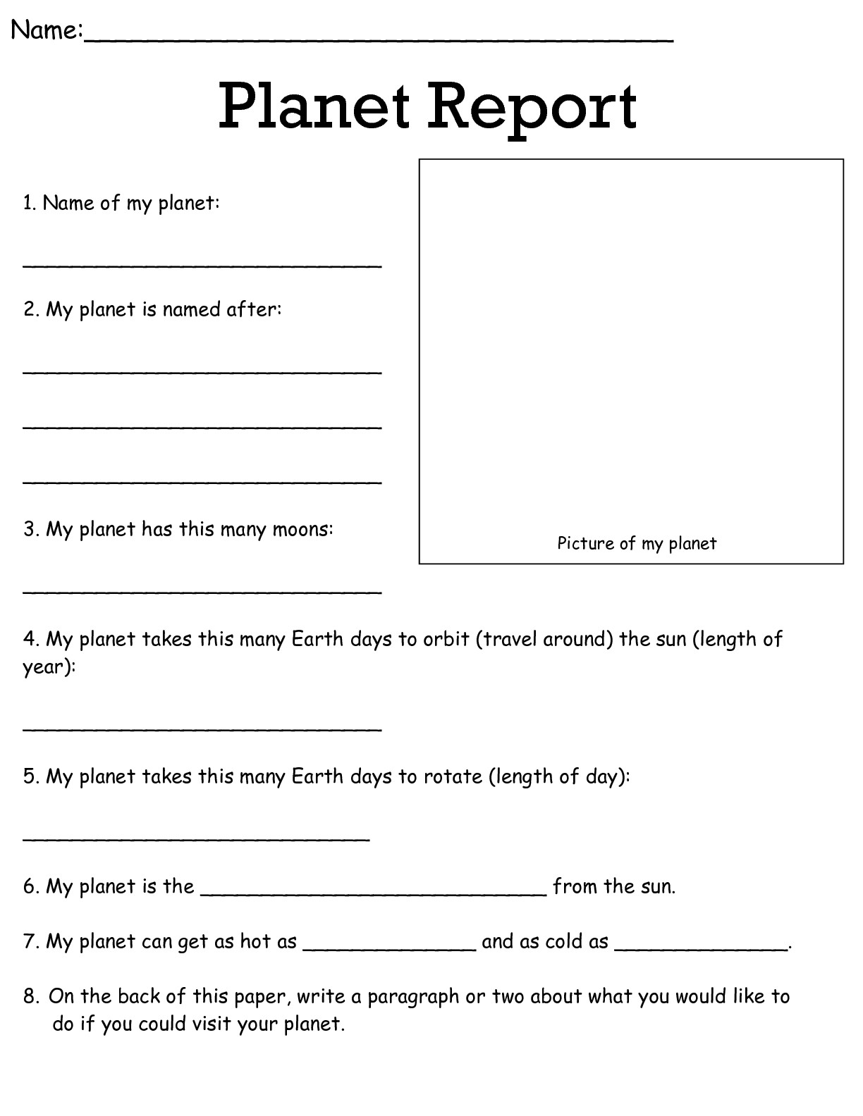 Free 3rd Grade Science Worksheets