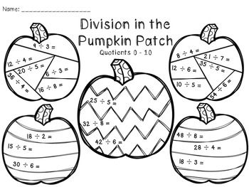 Halloween Multiplication Color by Math Coloring Pages Image