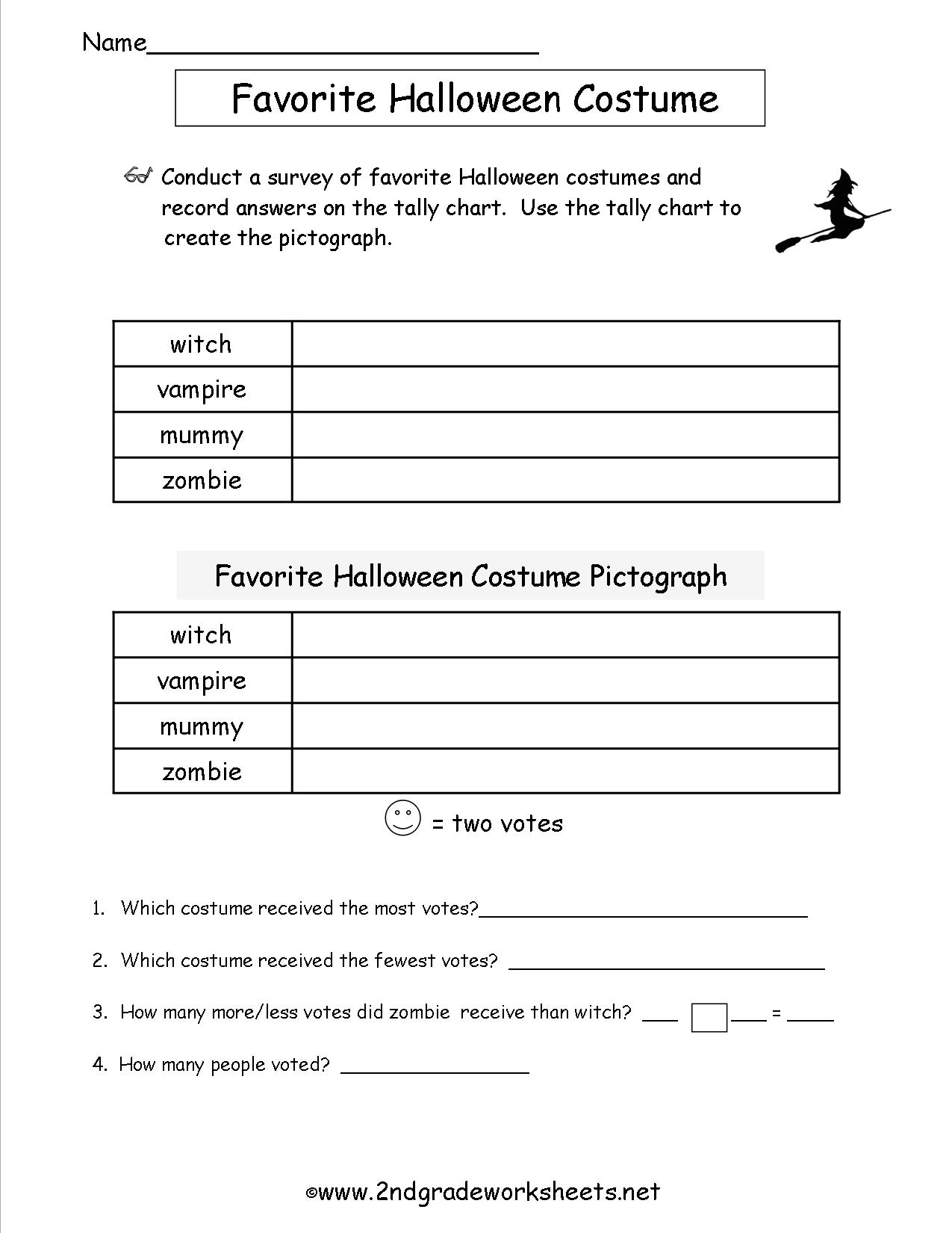 Halloween Pictograph Worksheet Image