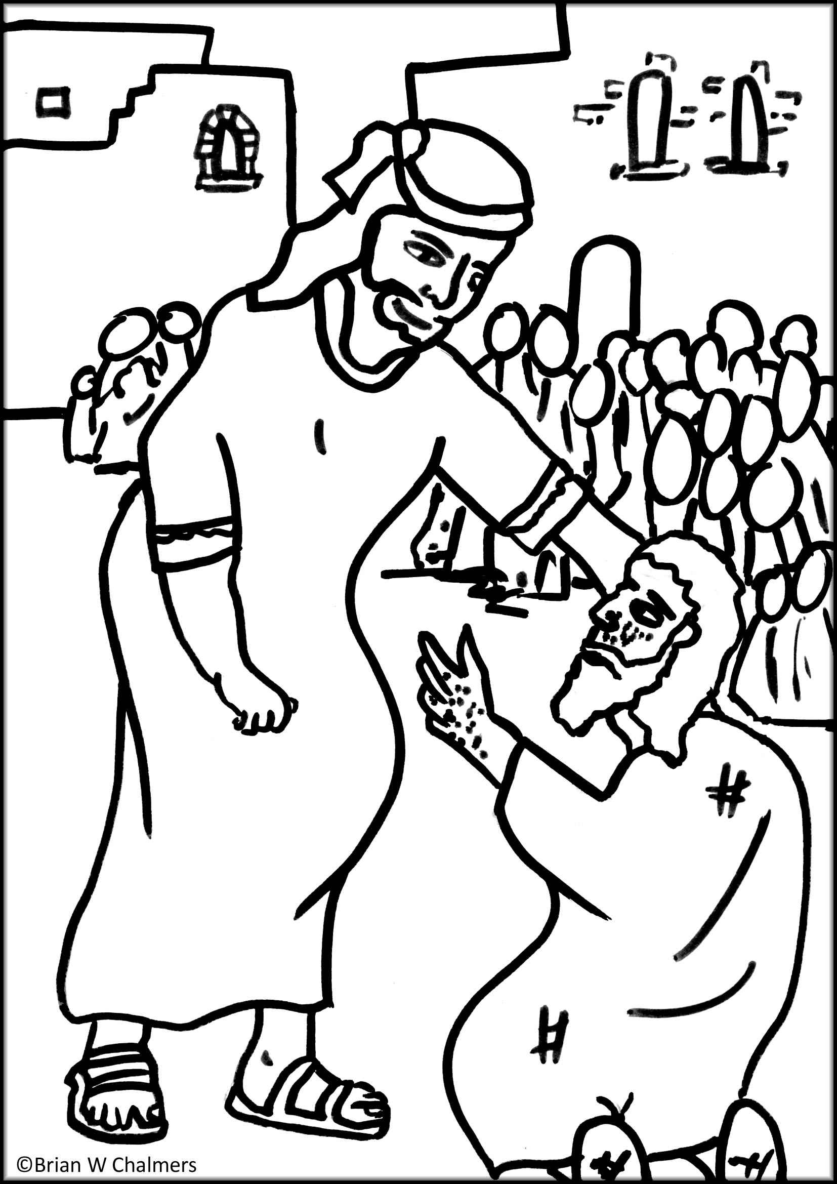Jesus Heals Lepers Coloring Page Image