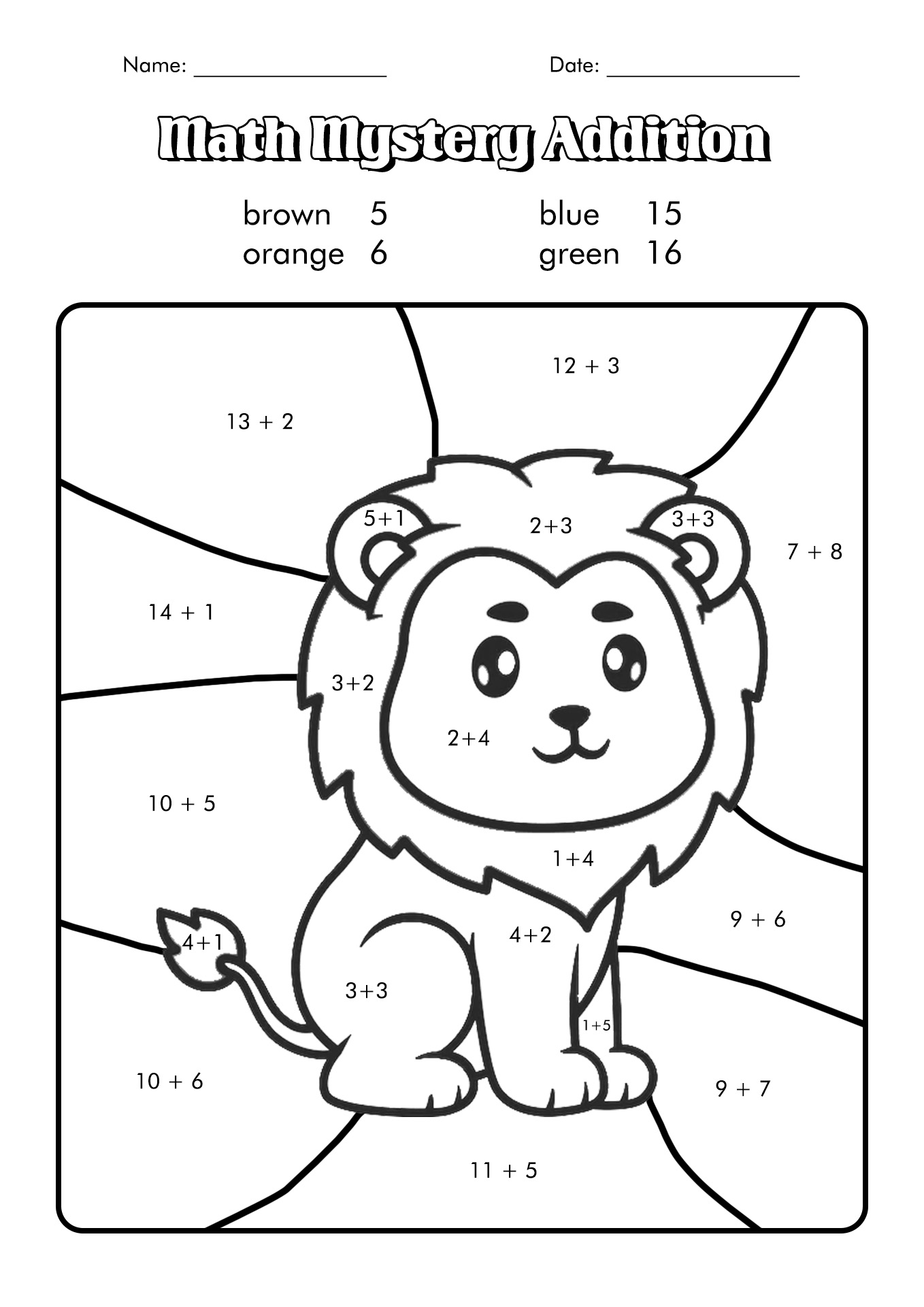 Math Mystery Coloring Pages