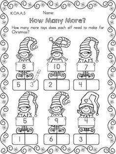 Printable Christmas Math Worksheet Kindergarten Image