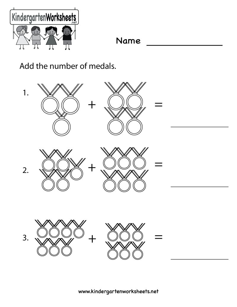 Printable Kindergarten Math Addition Worksheets Image