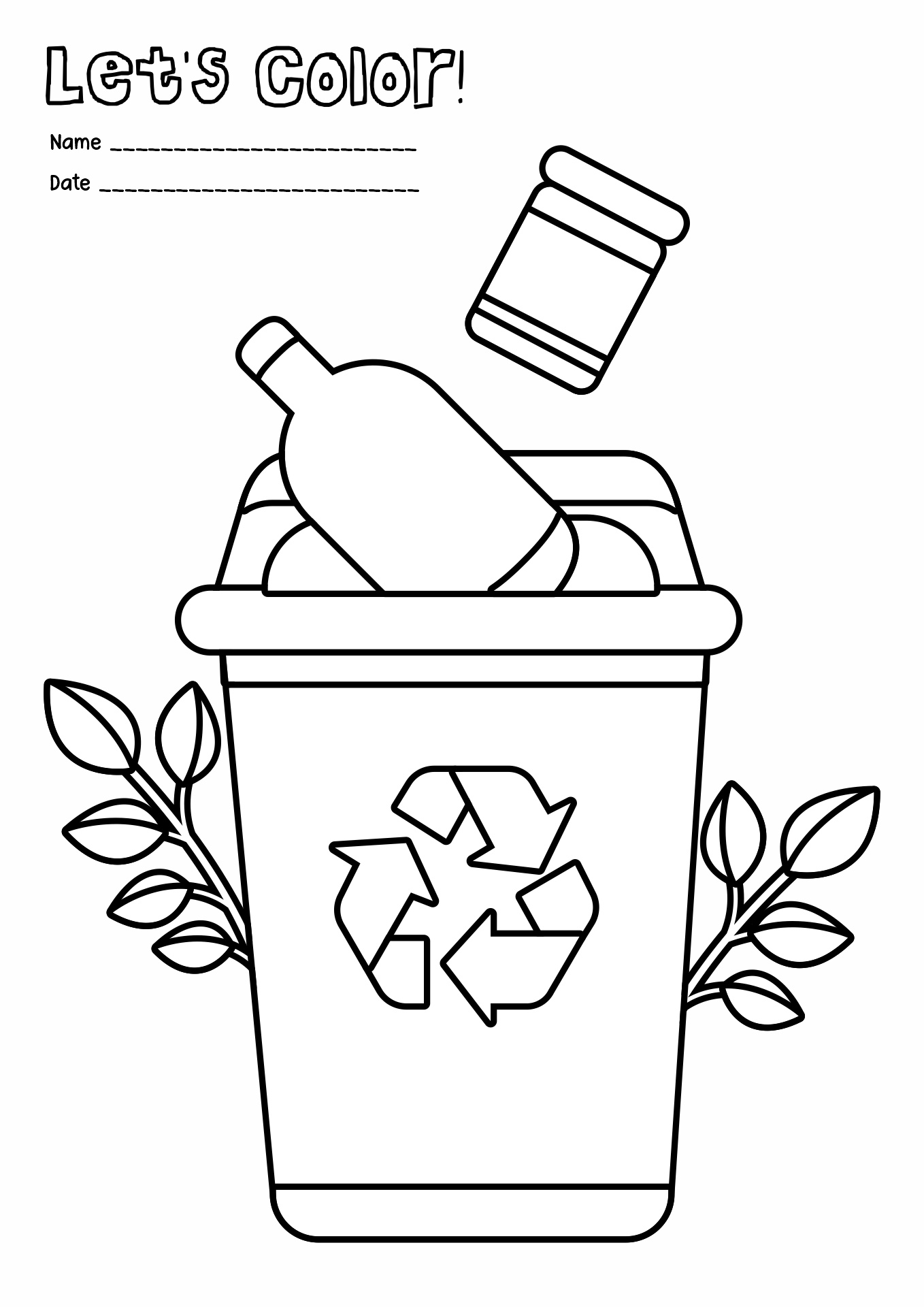 Recycling Fun Coloring Pages Image