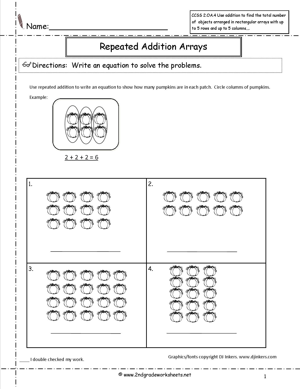 Repeated Addition Arrays Worksheets Image