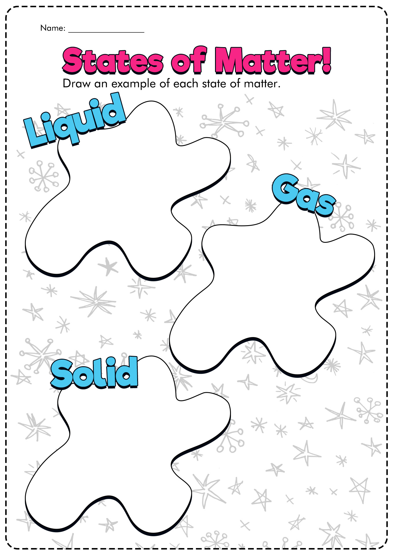 Solid Liquid and Gas Coloring Pages Image