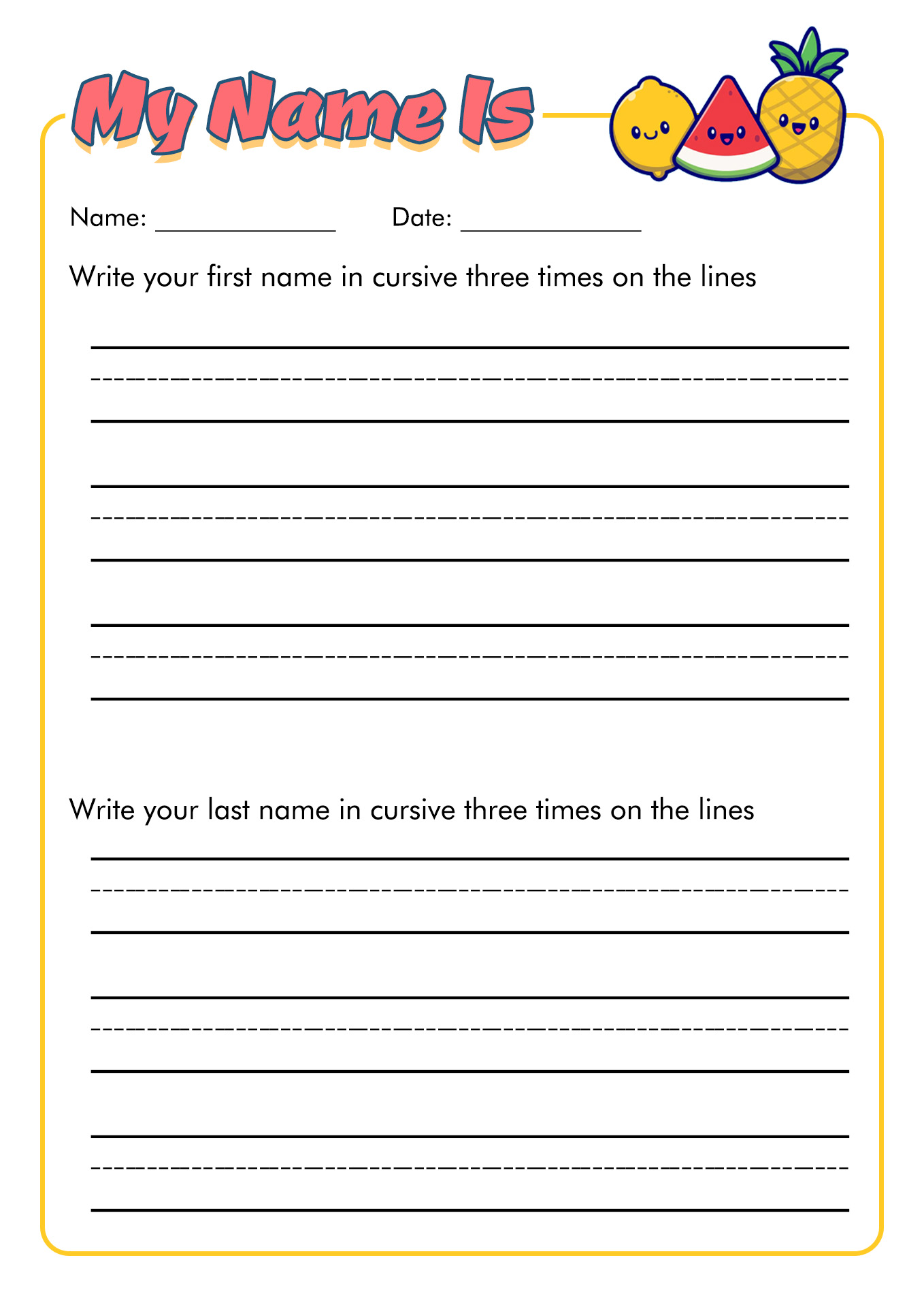 Writing Your Name Worksheets Image