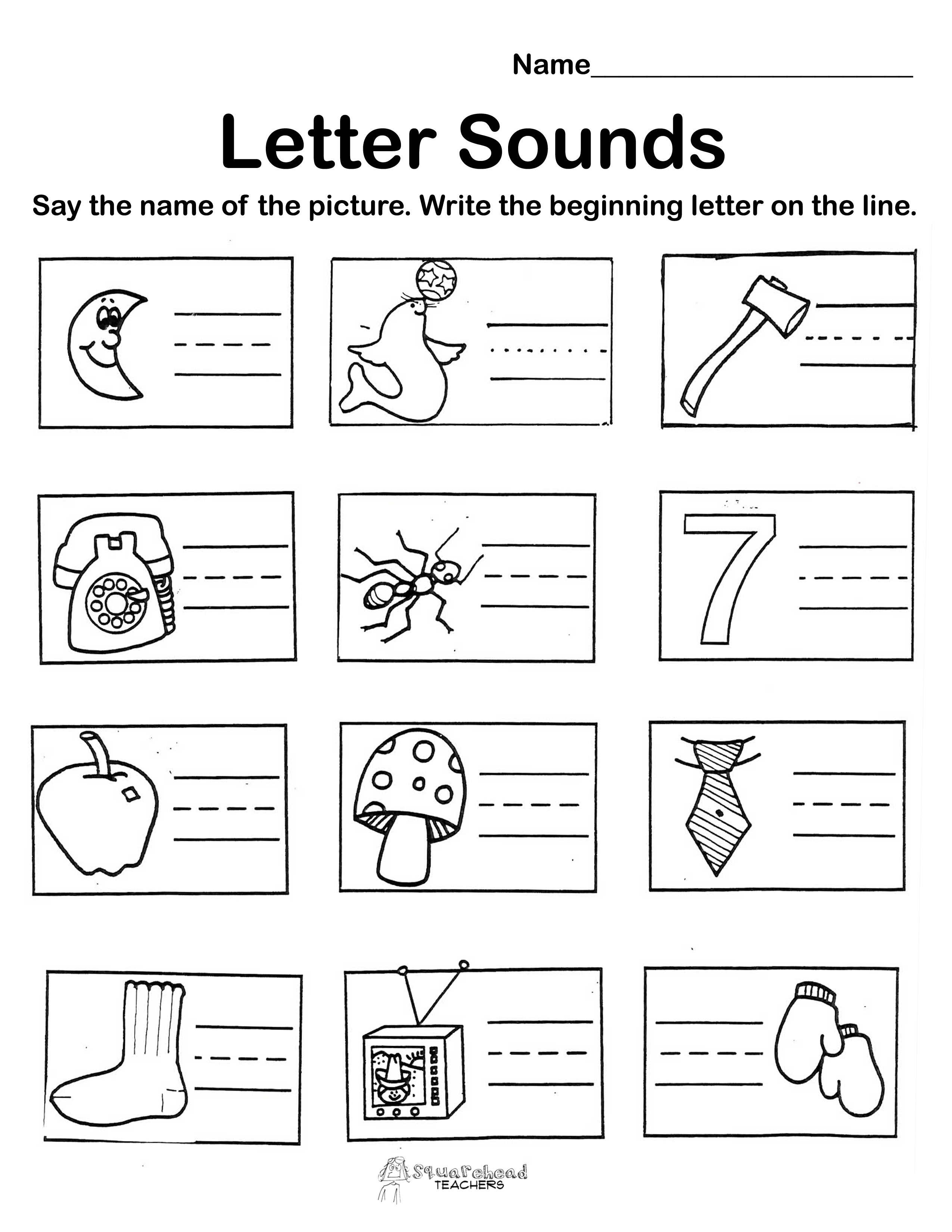 Beginning Letter Sounds Worksheets Kindergarten