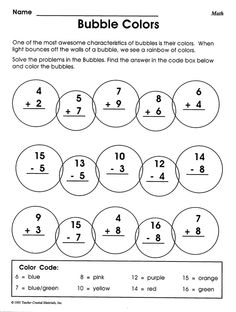 Bubble Math Worksheets Image