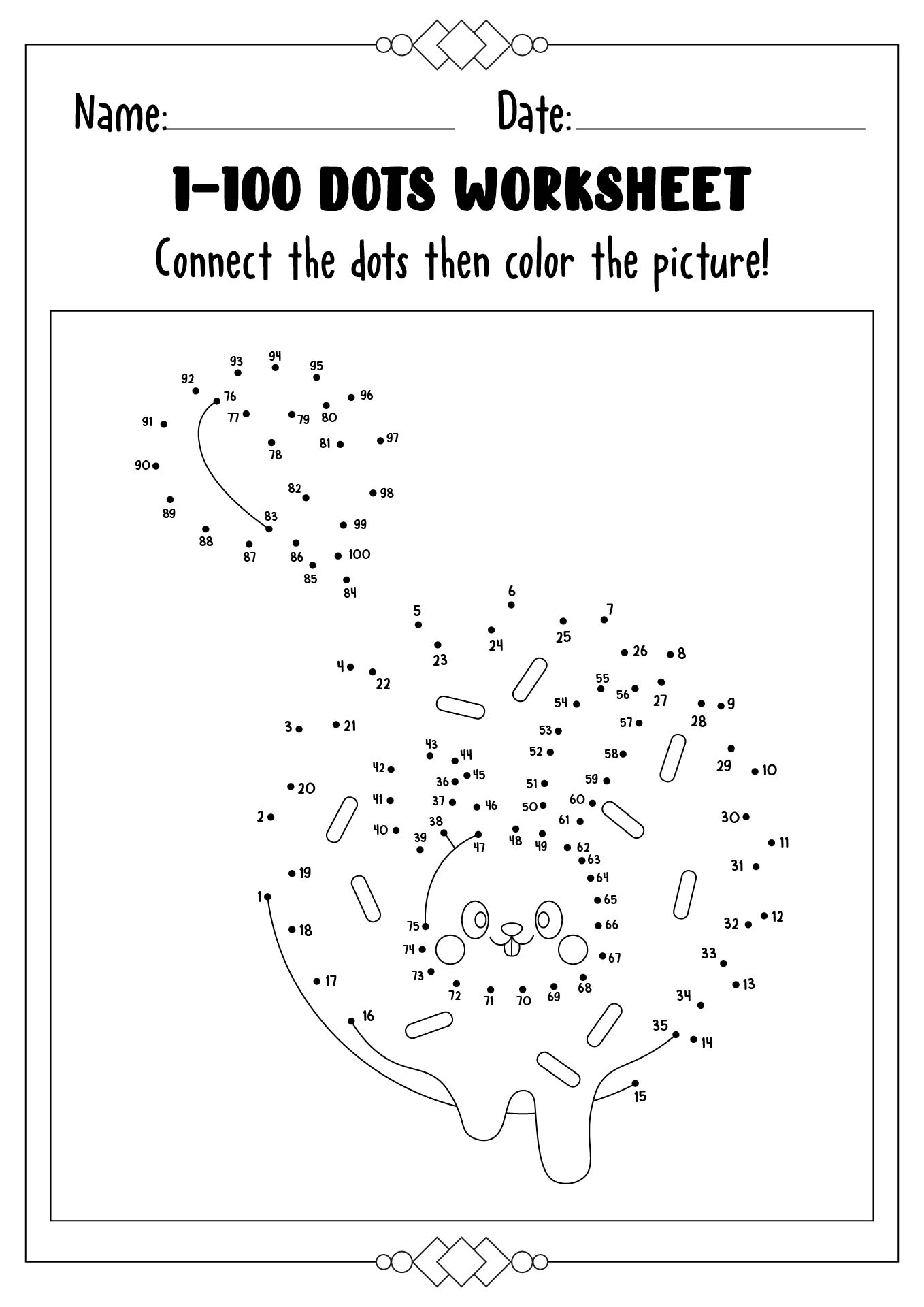 Connect the Dots 1 100 Printable Worksheets Image