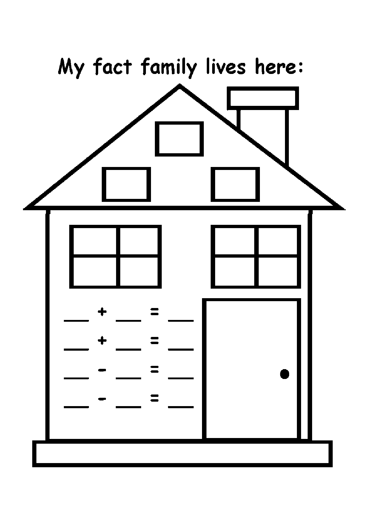 Fact Family Houses Worksheets Image