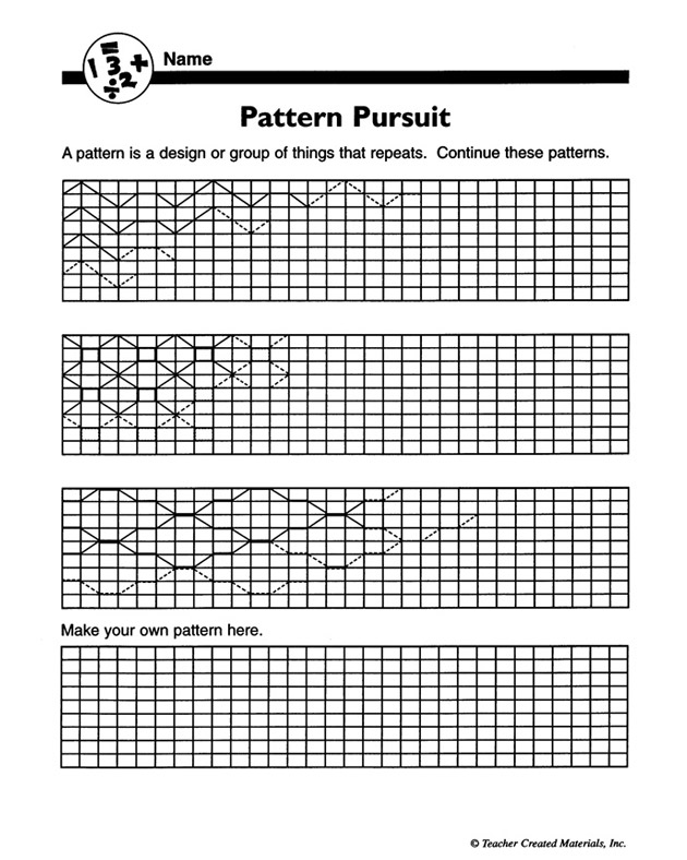 Free Math Pattern Worksheets Image