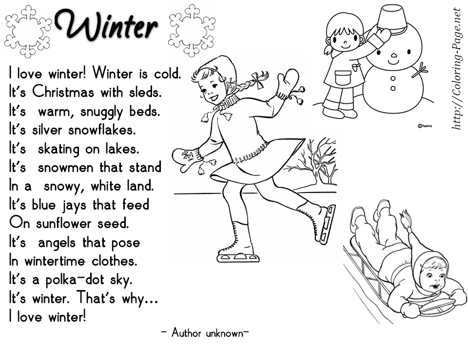Kids Poems About Winter Image