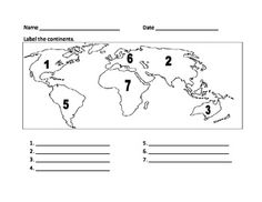 Label Continents Worksheet Image