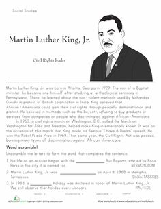 Martin Luther King Jr Worksheets Second Grade Image