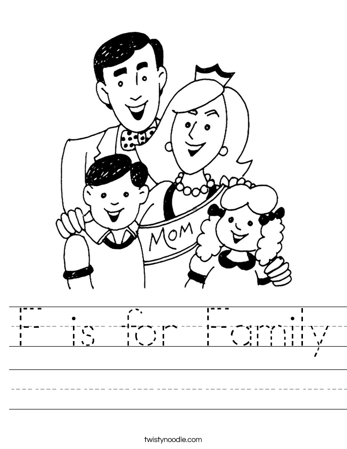 My Family Worksheet Image
