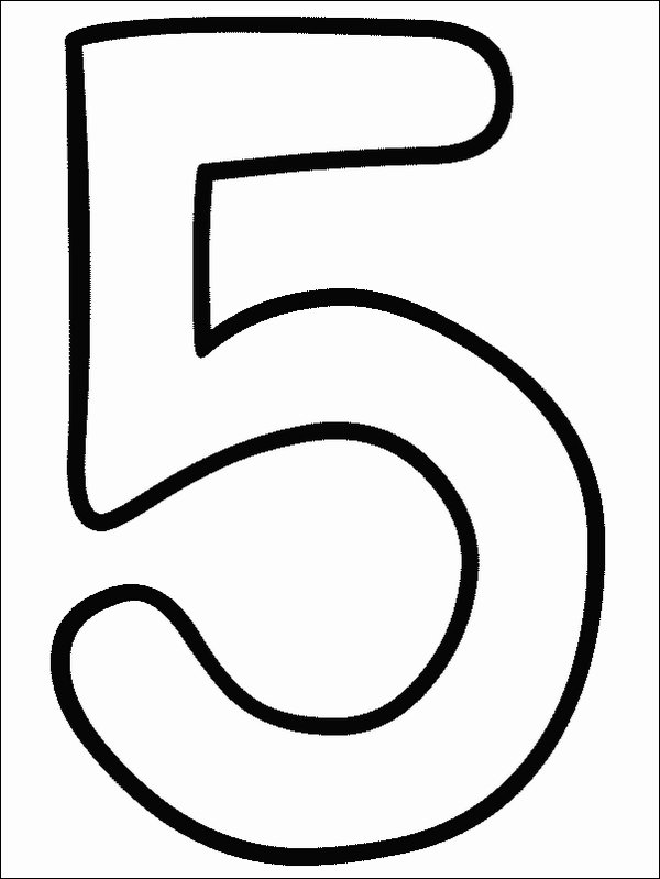 Number 5 Coloring Page Image