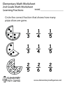 Printable Fraction Worksheets 2nd Grade Math Image
