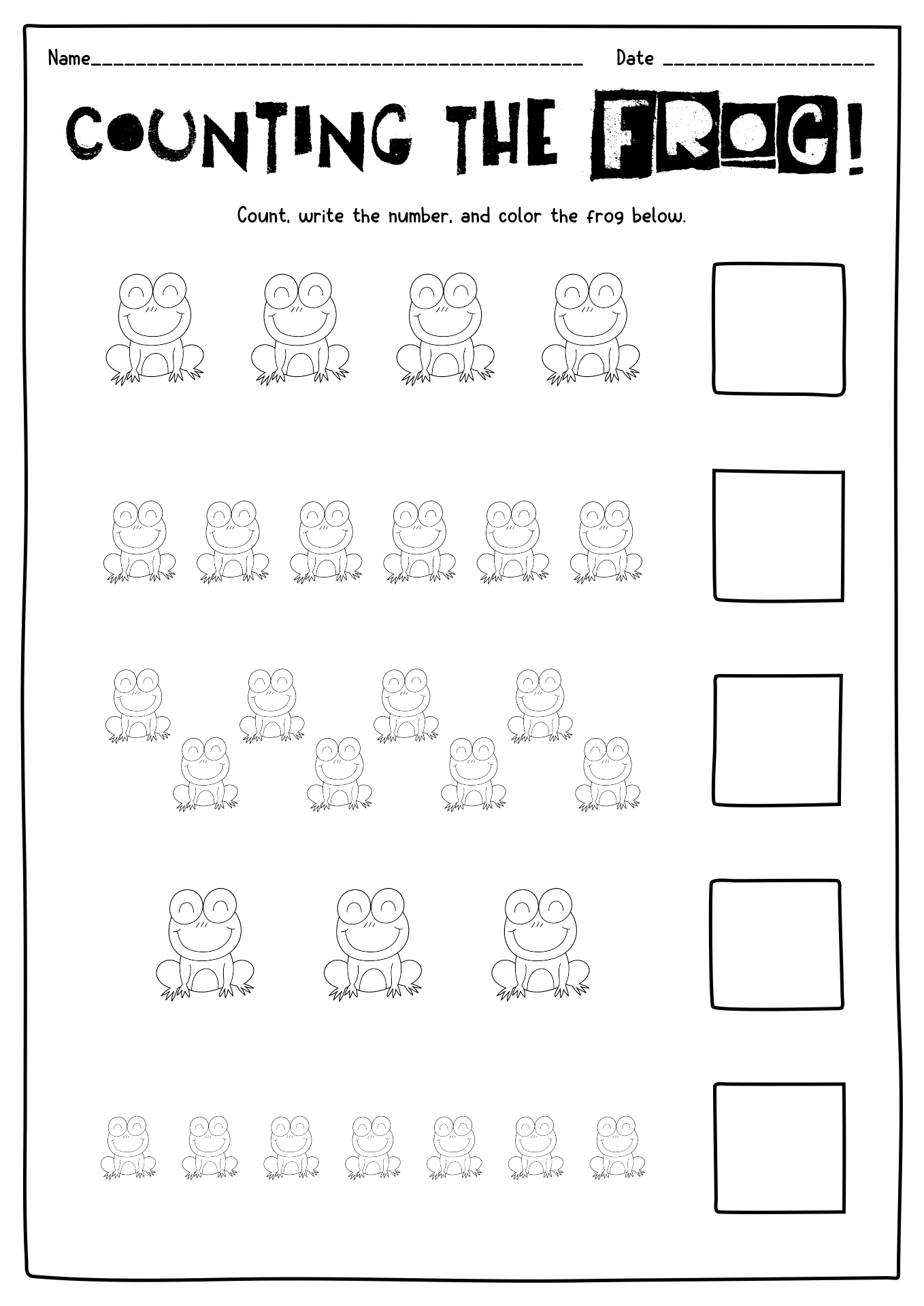 Printable Frog Worksheets Preschool