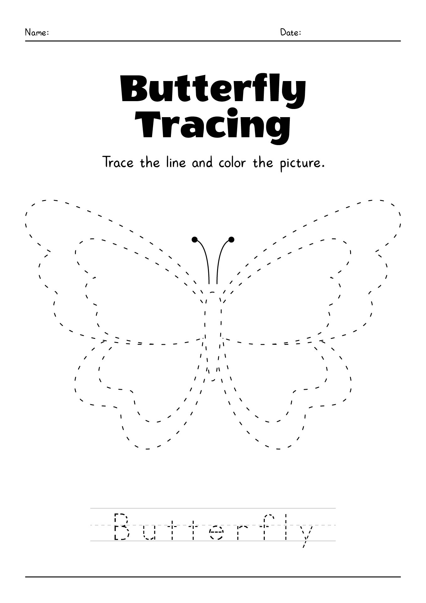 Printable Tracing Worksheets for Kids Image