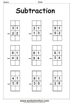 Subtraction with Base Ten Blocks Worksheets Image