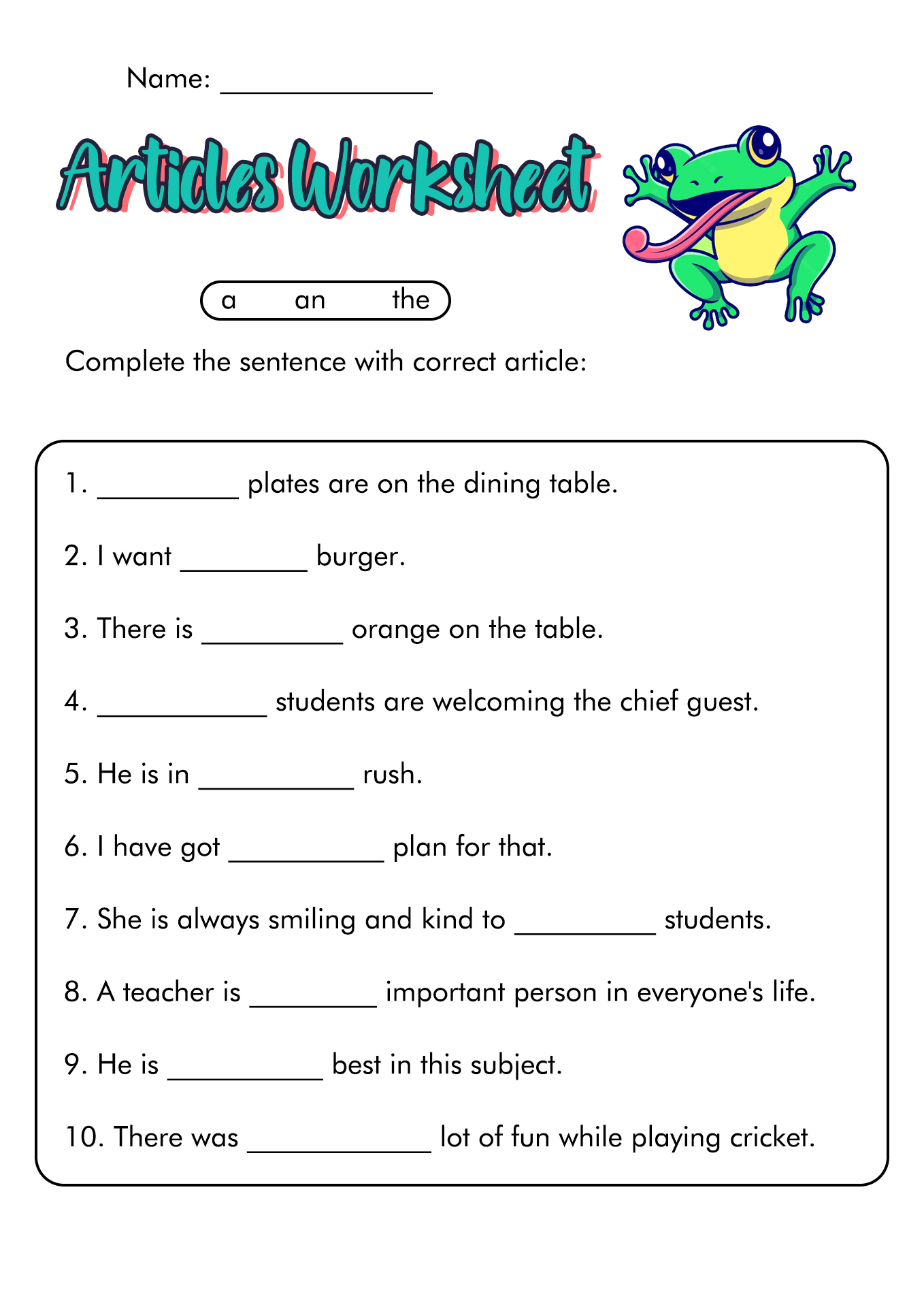 5 Grade English Worksheets Image