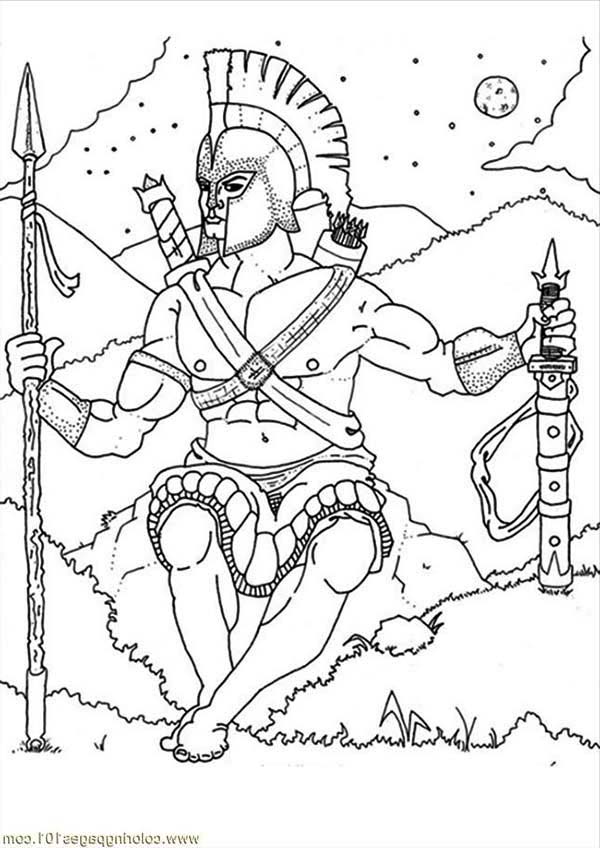 Ares Greek God Coloring Page Image