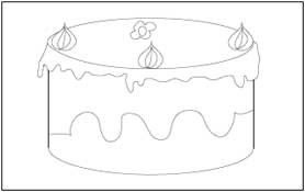 Birthday Cake without Candles Coloring Page