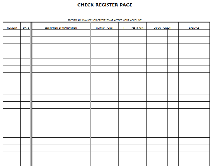 balance checkbook sheet