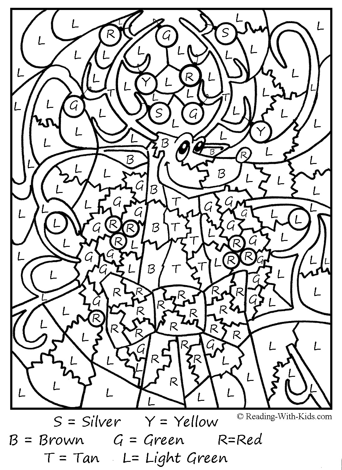 Christmas Color by Number Coloring Pages Image