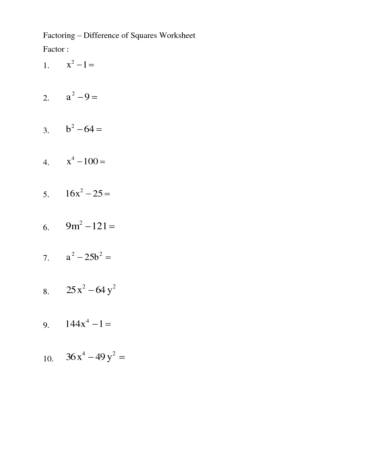 13 Best Images of Factoring Quadratic Equations Worksheet - Solving ...
