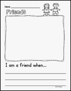 Kindergarten Writing Prompt for Friendship Image