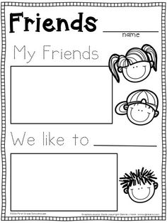 Kindergarten Writing Worksheets About Friends Image