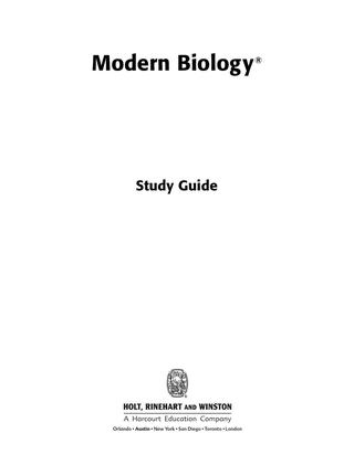 Modern Biology Holt Rinehart and Winston Answers Image