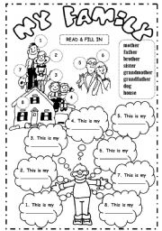 My Family Worksheet Kindergarten Image