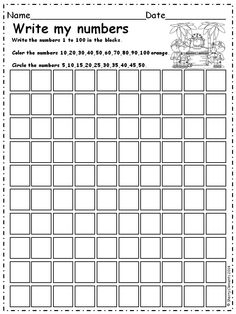 Writing Numbers From 1 to 100 Worksheet Image