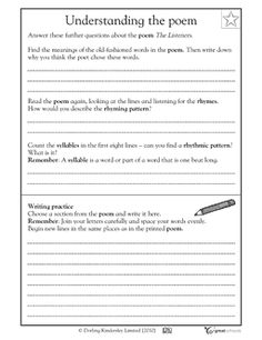 3rd Grade Poetry Worksheets Image