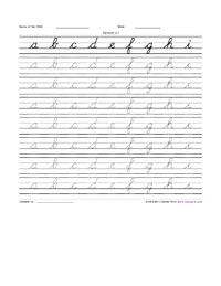 Cursive Handwriting Alphabet Worksheets Image