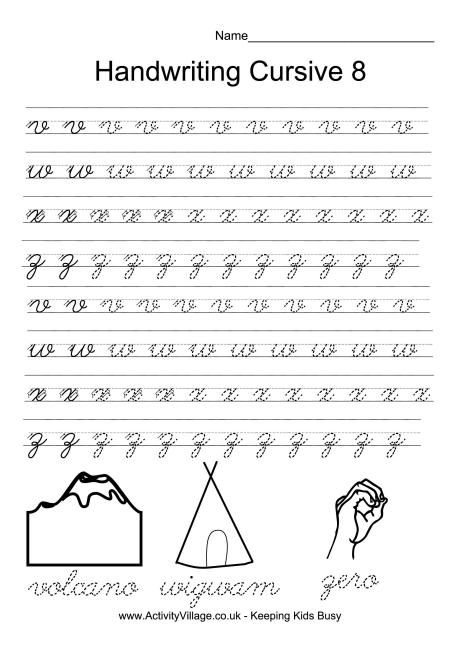 Cursive Handwriting Practice Image