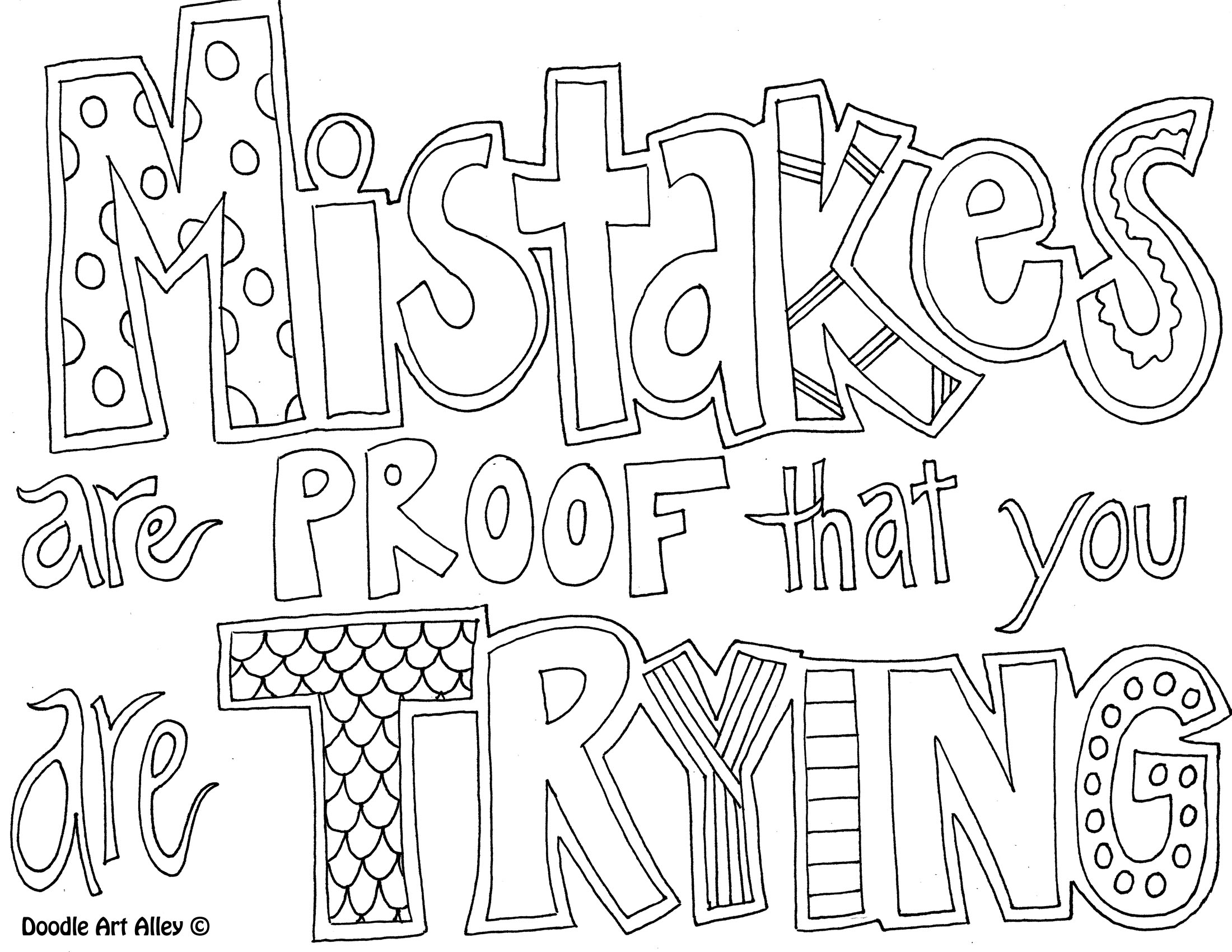 Doodle Quotes Coloring Pages Image