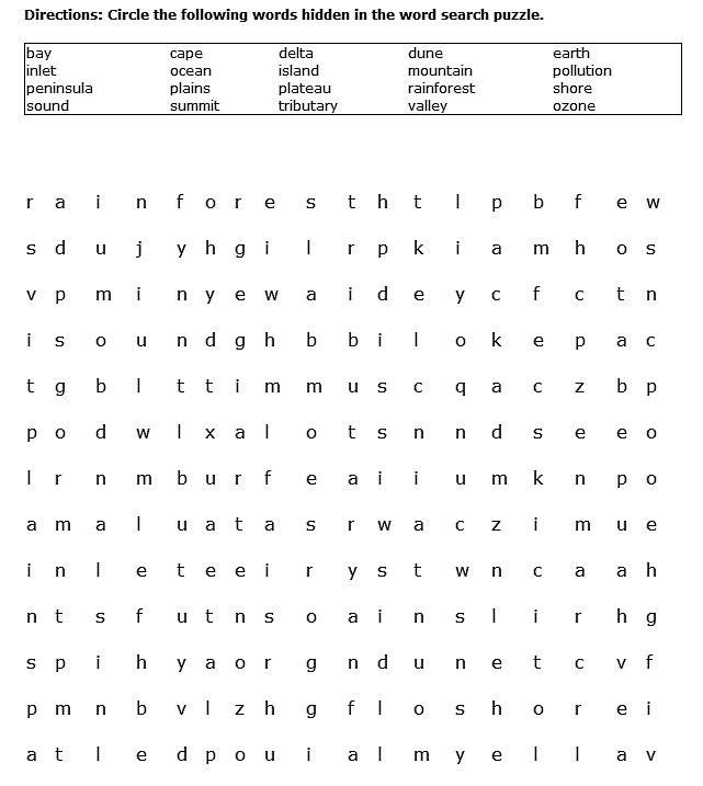 Energy Word Search Puzzle Image