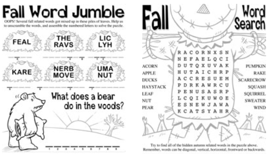 Free Printable Fall Word Search Puzzles Image