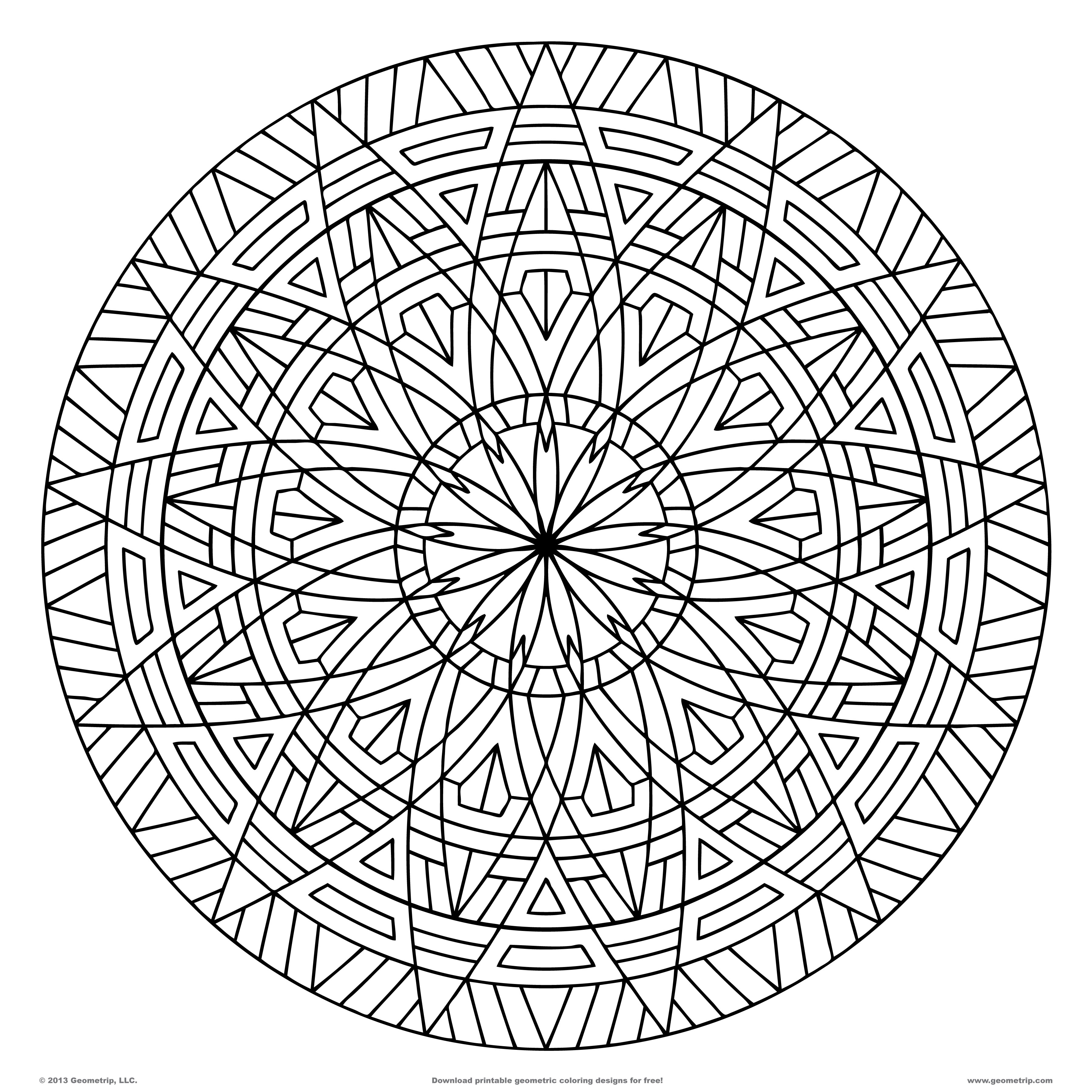 Geometric Design Coloring Pages Printable Image