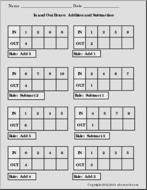 In and Out Boxes for Worksheets Image