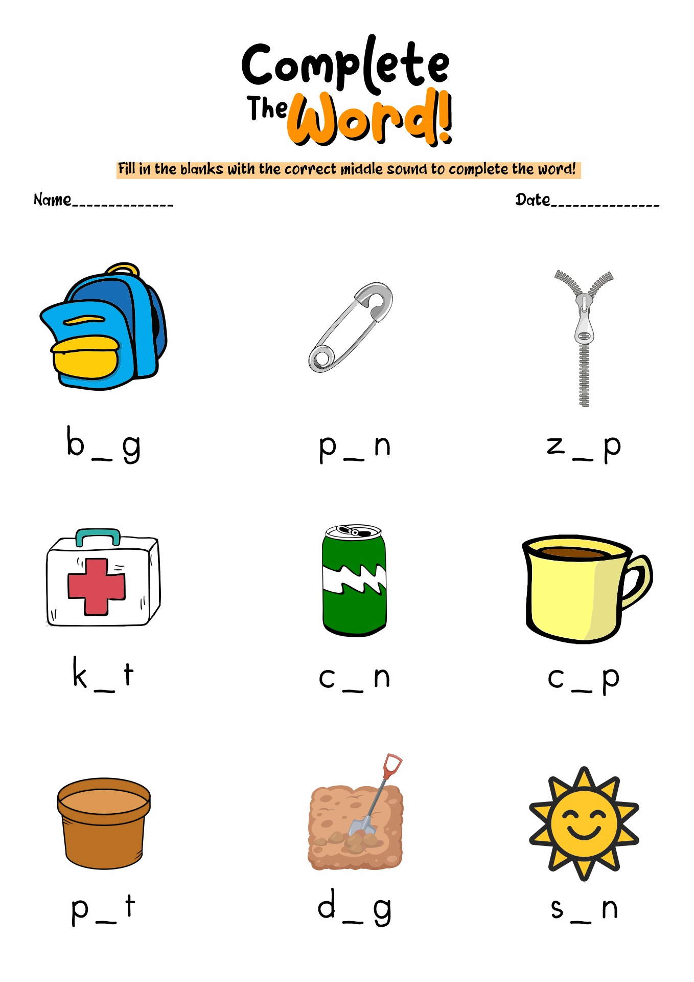 Kindergarten Language Arts Worksheets Printable Image