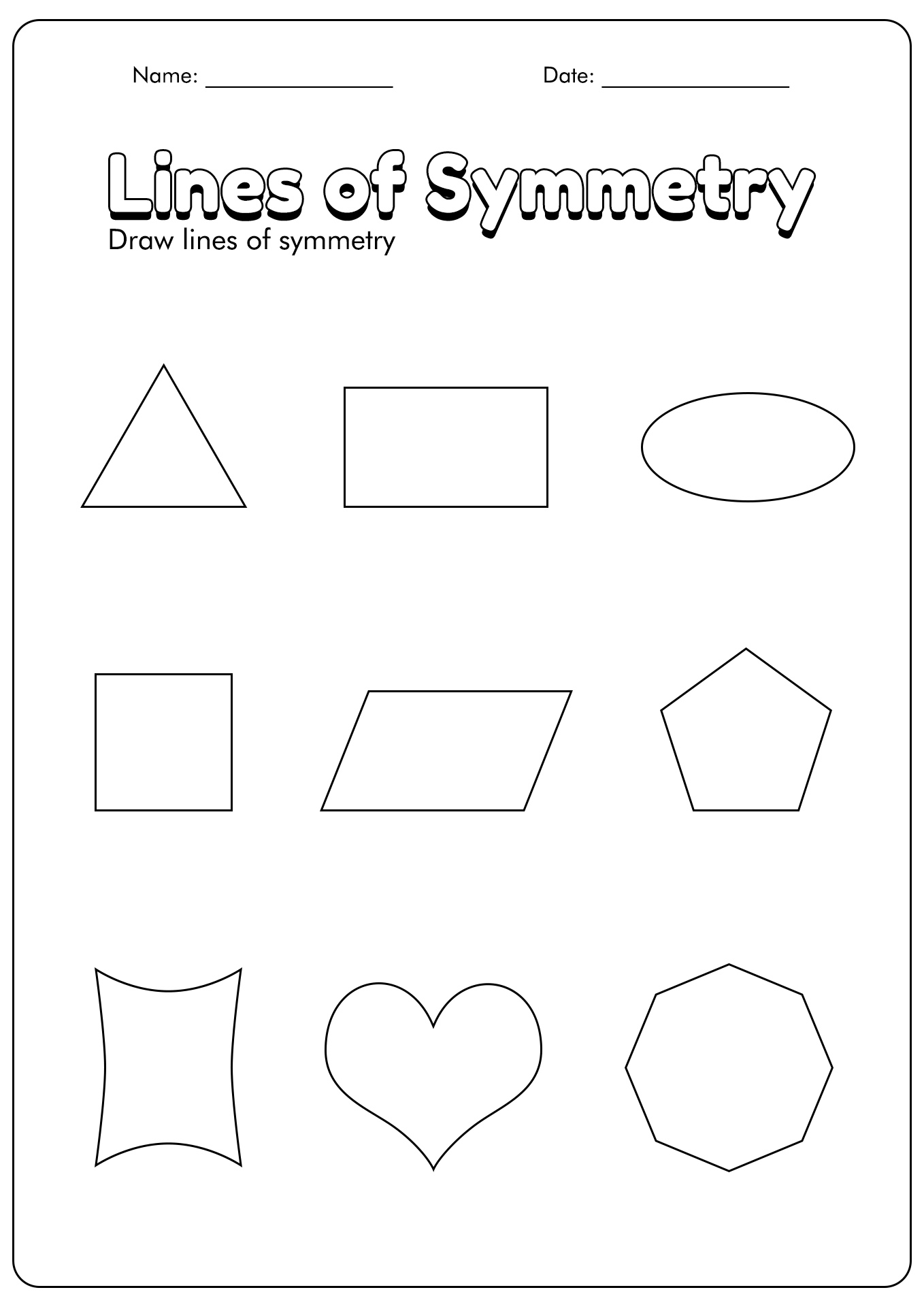 Line Symmetry Worksheet Printable