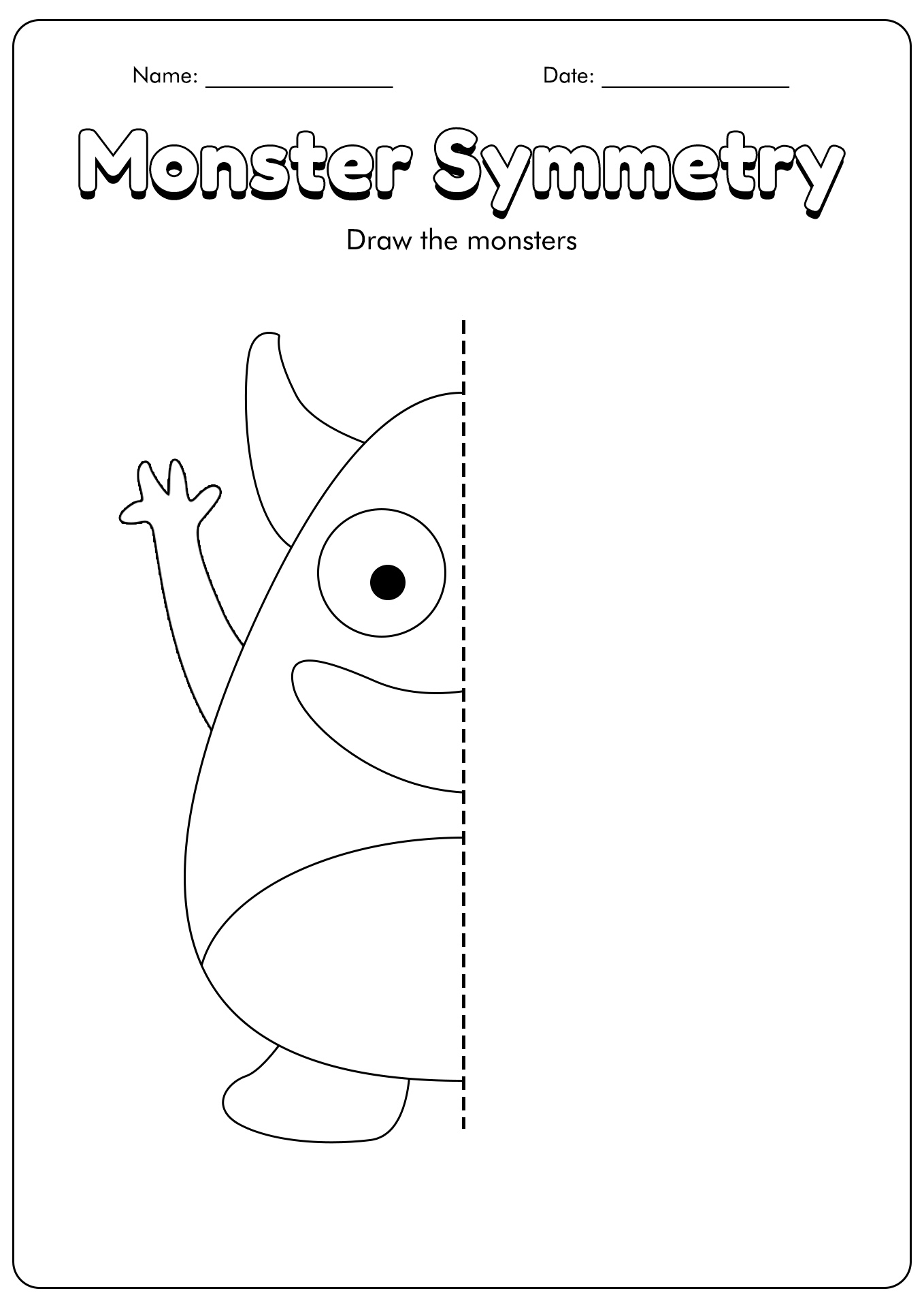 Monster Symmetry Worksheet