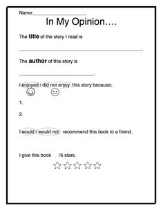 Opinion Writing Worksheets Image