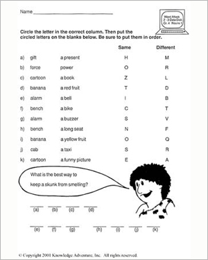 Printable English Worksheets for Kids Image